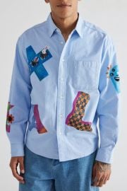 Xlarge Various Letter Long Sleeve Button Down Shirt at Urban Outfitters